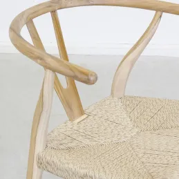 Chaise Ming en teck naturel et synthétique - outdoor