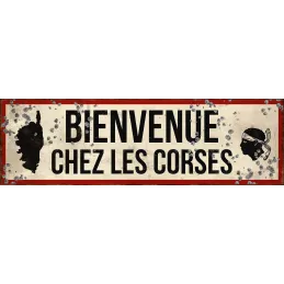 Plaque décorative en fer Bienvenue en Corse 49 x 15 cm