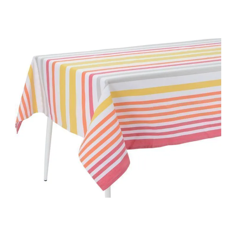 Nappe enduite à rayures multicolores