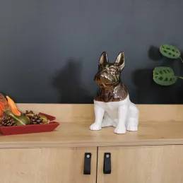 Statuette chien bouledogue en céramique Zoya