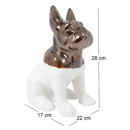 Statuette chien bouledogue en céramique Zoya