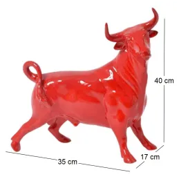 Statuette taureau rouge en céramique Feria