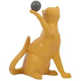 Statuette en céramique chat avec balle Shadow