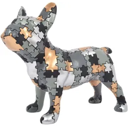 Statuette bouledogue debout en polyrésine Puzzle