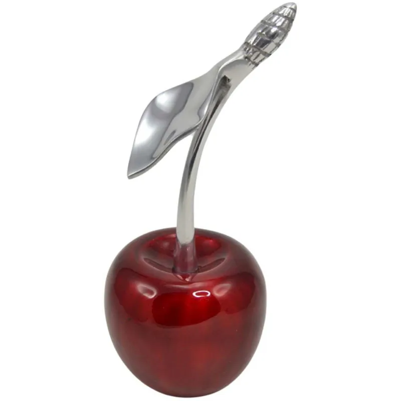 Statuette cerise rouge en aluminium Claire