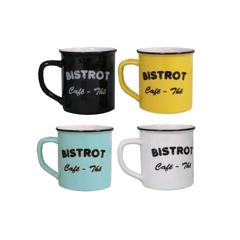 Set 4 mugs Brasserie bistrot (Lot de 4)
