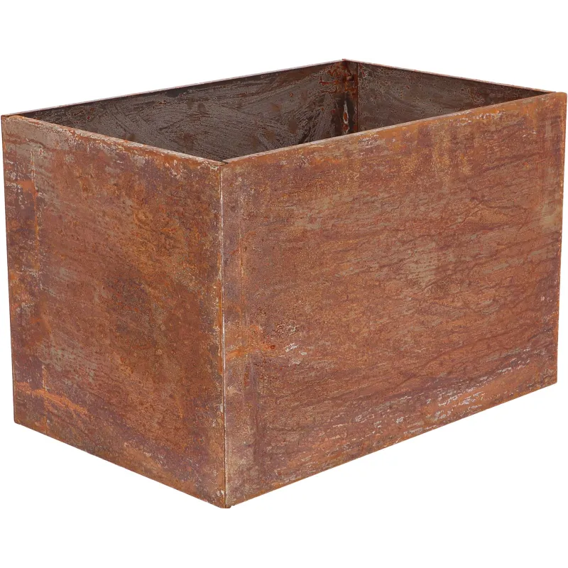 Jardinière en acier corten rouille