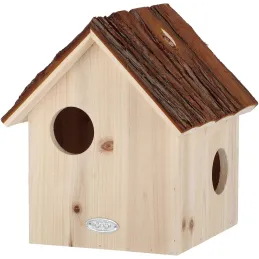 Nichoir pour écureuil avec toît en écorce