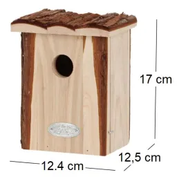 Nichoir pour oiseaux avec toît en écorce