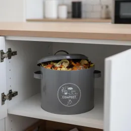 Poubelle de cuisine à compost ronde 6 litres