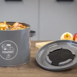 Poubelle de cuisine à compost ronde 6 litres