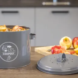Poubelle de cuisine à compost ronde 6 litres