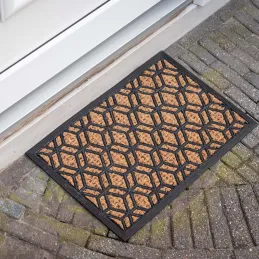 Paillasson en fibres de coco et caoutchouc 60 x 40 cm