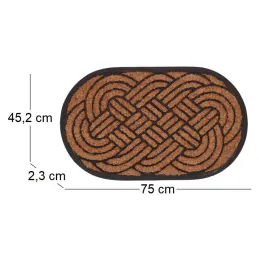 Paillasson en fibres de coco tissé et caoutchouc