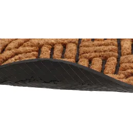 Paillasson en fibres de coco tissé et caoutchouc