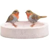 Bain oiseau en résine avec oiseaux 20 x 15 x 10.5 cm