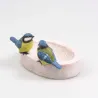Bain oiseau en résine avec oiseaux 20 x 15 x 10.5 cm