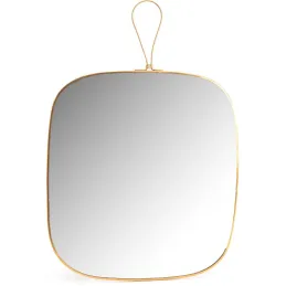 Miroir en verre et métal doré James