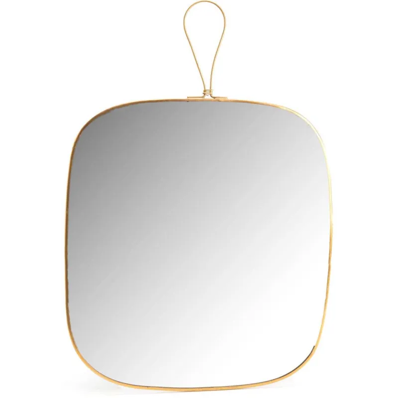 Miroir en verre et métal doré James