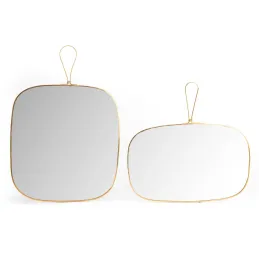 Miroir en verre et métal doré James
