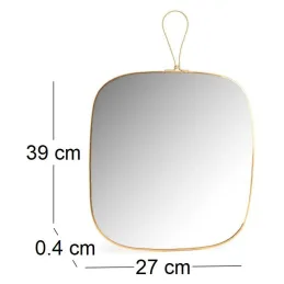 Miroir en verre et métal doré James