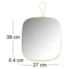 Miroir en verre et métal doré James