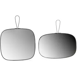 Miroir en verre et métal noir James