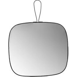 Miroir en verre et métal noir James