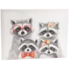 Toile famille raton laveur 40 x 30 cm