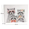 Toile famille raton laveur 40 x 30 cm