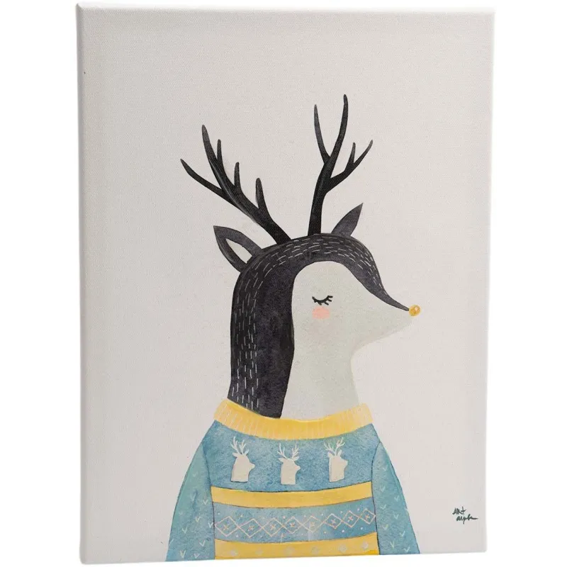 Toile cerf du nord 30 x 40 cm