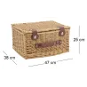 Coffre en osier buff caramel et polyuréthane