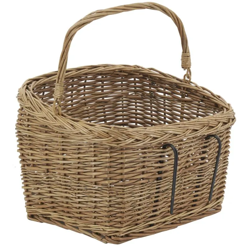 Panier pour vélo en osier buff et métal