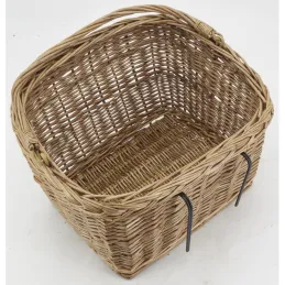 Panier pour vélo en osier buff et métal