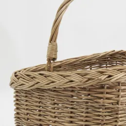 Panier pour vélo en osier buff et métal