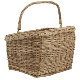 Panier pour vélo en osier buff et métal