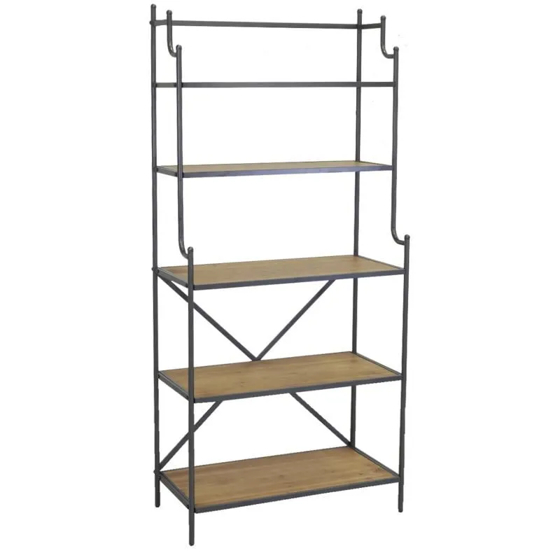 Étagère 5 niveaux en bois et métal