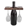 Porte verres en bois avec trou central pour bouteille Entre amis