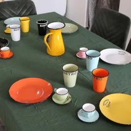Assiettes colorées Brasserie bistrot (Lot de 6)