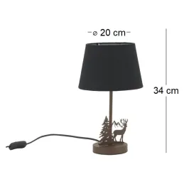 Lampe en métal Cerf avec abat-jour noir
