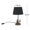 Lampe en métal Cerf avec abat-jour noir
