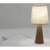 Mini lampe à pied en paulownia et abat-jour écru