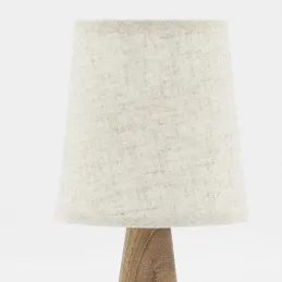 Mini lampe à pied en paulownia et abat-jour écru