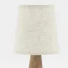 Mini lampe à pied en paulownia et abat-jour écru