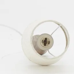 Mini lampe à pied en paulownia et abat-jour écru