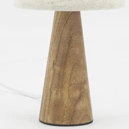 Mini lampe à pied en paulownia et abat-jour écru