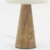 Mini lampe à pied en paulownia et abat-jour écru