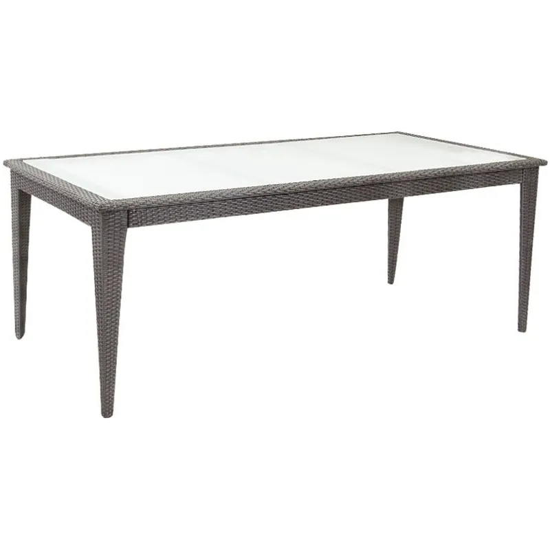 Table de jardin en polyrésine et verre