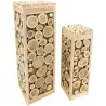 Sellettes carrées rondins de bois (lot de 2)