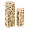 Sellettes carrées rondins de bois (lot de 2)